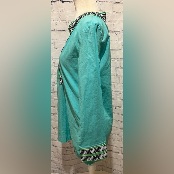 MacBeth collection turquoise tunic top Size Large - Picture 3 of 7